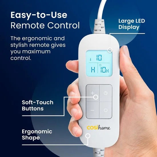 Elektrische Deken – Luxe Fleece en Sherpa Wol - 180 x 130 cm Warmtedeken met 10 Warmtestanden, 10-Uurs Timer en Oververhittingsbeveiliging – Machinewasbaar – Mosterd