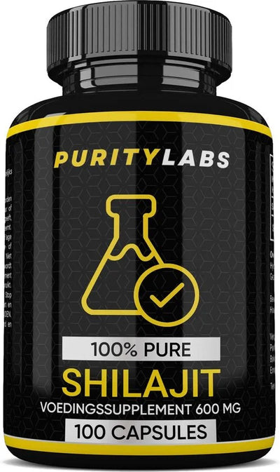 Pure Shilajit - 600 mg - 100 Capsules - Hoogwaardige Kwaliteit - Test Booster - Premium - 100 Dagen Voorraad