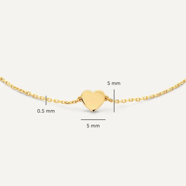 Hart Armband 14 Karaat Massief Goud