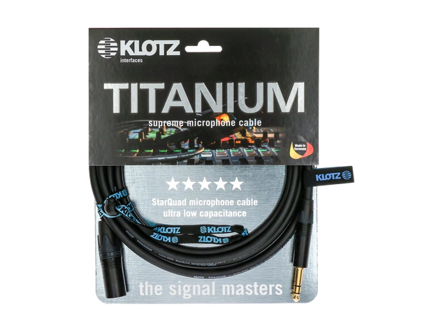TITANIUM StarQuad analog audio cable with male XLR by NEUTRIK to balanced jack plug