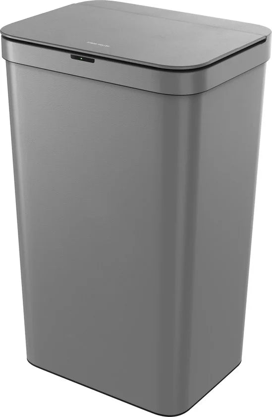 Mandal Sensor prullenbak - 50L - Grijs - Hygiënische automatische deksel - Soft close - Vingerafdrukvrij - Keuken afvalemmer - Kantoor Vuilbak - Grijs - Grijze Afvalbak