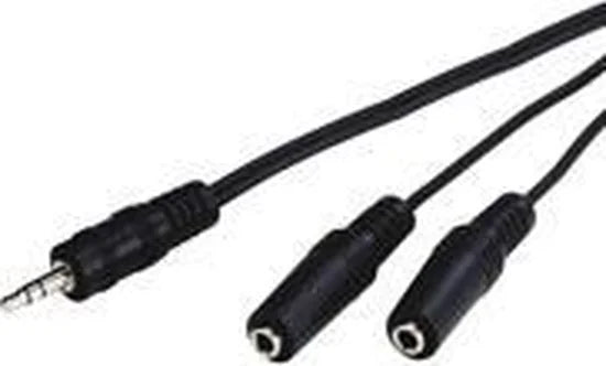 3,5mm Jack stereo audio splitter - zwart - 0,20 meter