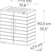 Cedargrain 2-Deur Verticale Opslagkast met 2 Schappen, Waterbestendige Buitenrek, Slotbare Kast, Gardeneenhoud in Grijs