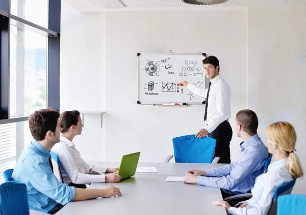 Whiteboard Drywipe Magnetic With Pen Tray And Aluminium Trim, 90 Cm