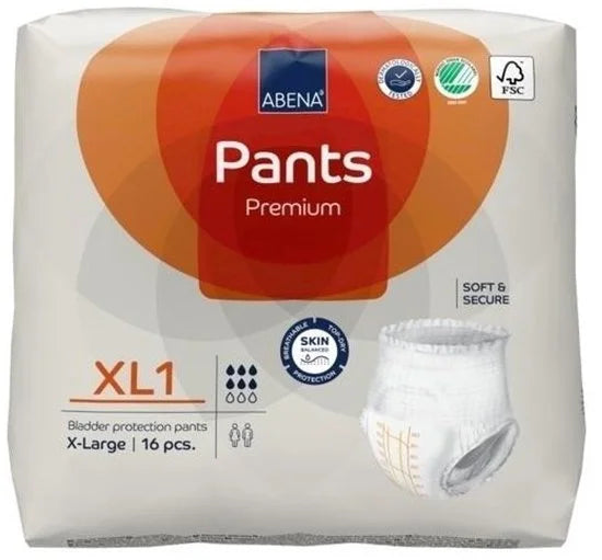 Pants Premium XL1 - 16x Absorberend Broekje, te Dragen als Gewoon Ondergoed - Voor het Verlies van Flinke Scheuten Urine en (Dunne) Ontlasting - Heupomvang 130-170 cm - Absorptie 1400 ml