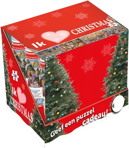 kerst puzzel speelgoed display - momentpuzzels 8st