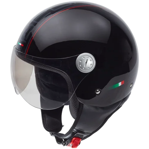 Maat (M) B-100E Glans zwart Scooter Helm