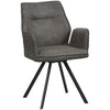 2st Eetkamerstoel Raffy met Armleuning – Stof Antraciet – 87 x 61 x 52 cm