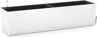 15680 31" x 7" x 7" White Balconera Self-Watering Planter