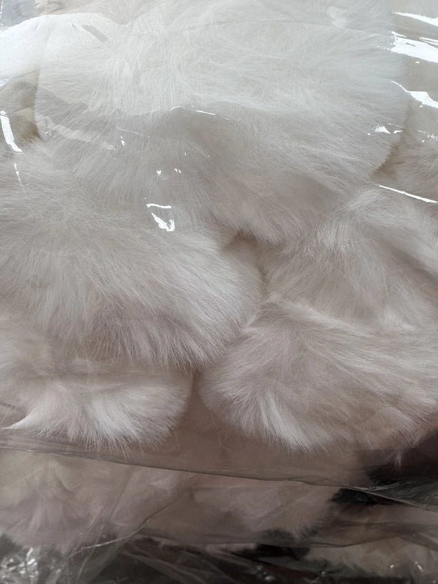 Rib Rabbit Fur Plaid Ecru/Wit 240 x 200