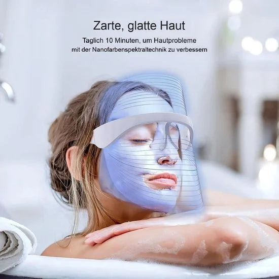 LED-gezichtsmasker 7 kleuren – Draadloos – Lichttherapie thuis – Anti-aging – Acne – Herstellend – USB-oplaadbaar – Lichtgewicht – Cadeauverpakking