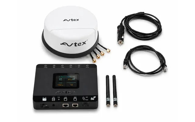 AMR105X 5G Wi-Fi 6 dual-SIM-router met 5G-antenne voor 12/24 V, antennekleur: wit