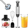 Pureerstaaf, 4-en-1 staafmixer elektrisch, 1000 W, traploze snelheden, roestvrij staal, garde, 500 ml hakbeker en 700 ml maatbeker voor babyvoeding, HB3203 (zwart)