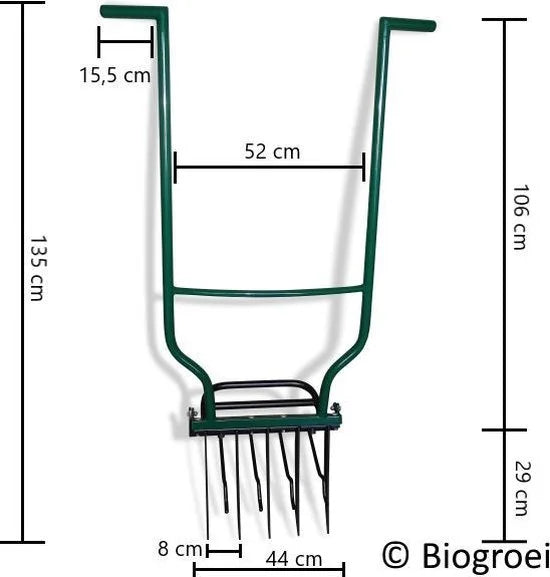 Ergonomische woelvork - Spitvork -  Met verkruimelaar - verlucht je bodem