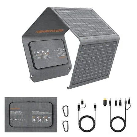 40W Portable Solar Panel Charger with USB C, USB A and DC Outputs