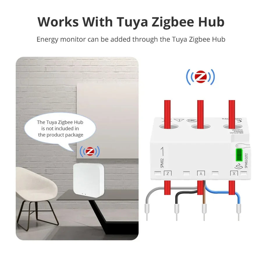 SPM02-D2TZ | 3-fase 63A - Zigbee Smart Energiemeter