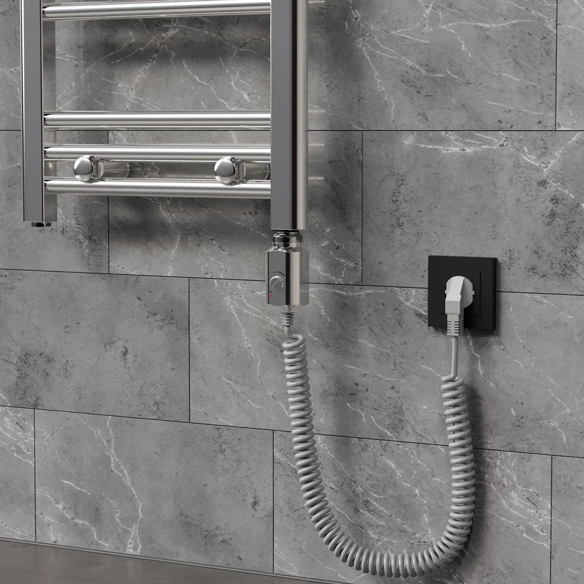 Verwarmingselement 600W Chrome met thermostaat