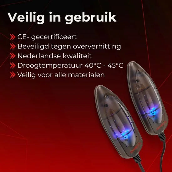 ShoeDry UV Schoenendroger – Elektrische Schoenverfrisser – UV Technologie – Geurvreter – Schoendroger – Schoendeodorant - Zwart