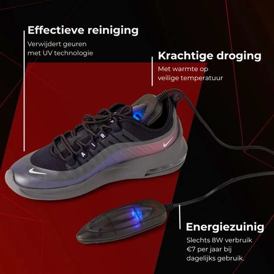 ShoeDry UV Schoenendroger – Elektrische Schoenverfrisser – UV Technologie – Geurvreter – Schoendroger – Schoendeodorant - Zwart