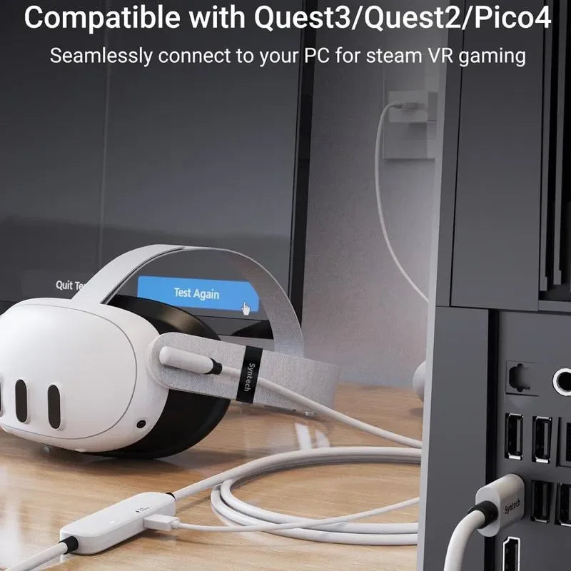 Syntech M32C1-5 5m VR Link-oplaadkabel voor Meta Quest 3S/3/2 - Wit
