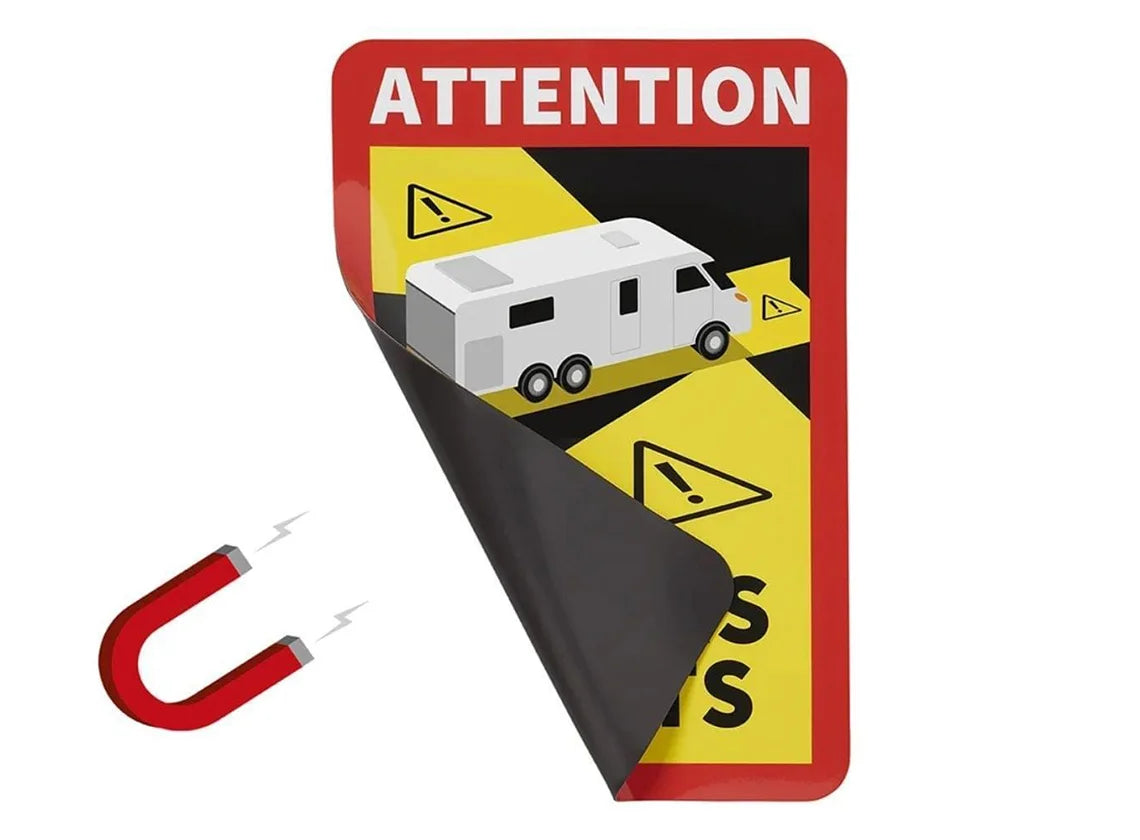 Attention Angles Morts - Magneetsticker Camper - Frankrijk - 3 Stuks
