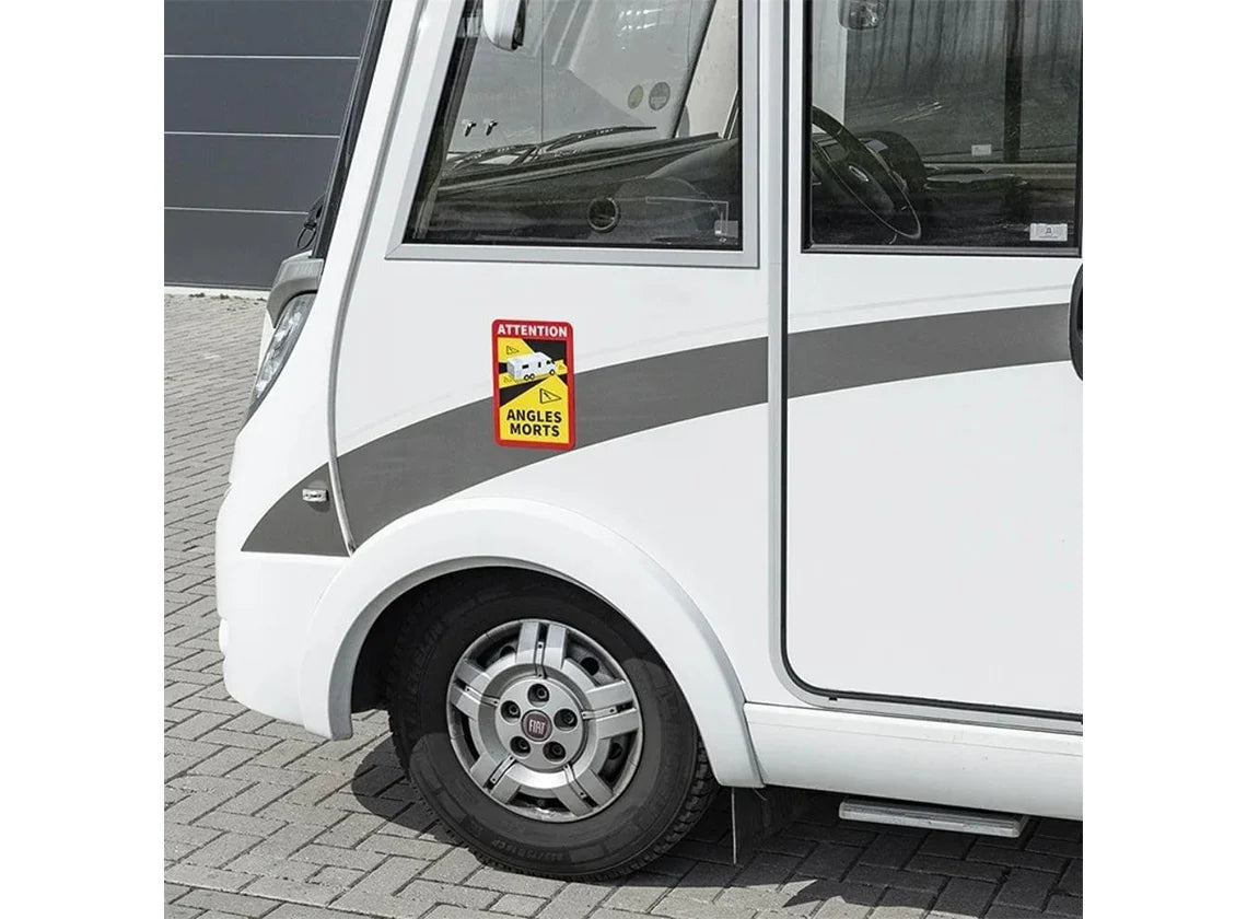 Attention Angles Morts - Magneetsticker Camper - Frankrijk - 3 Stuks