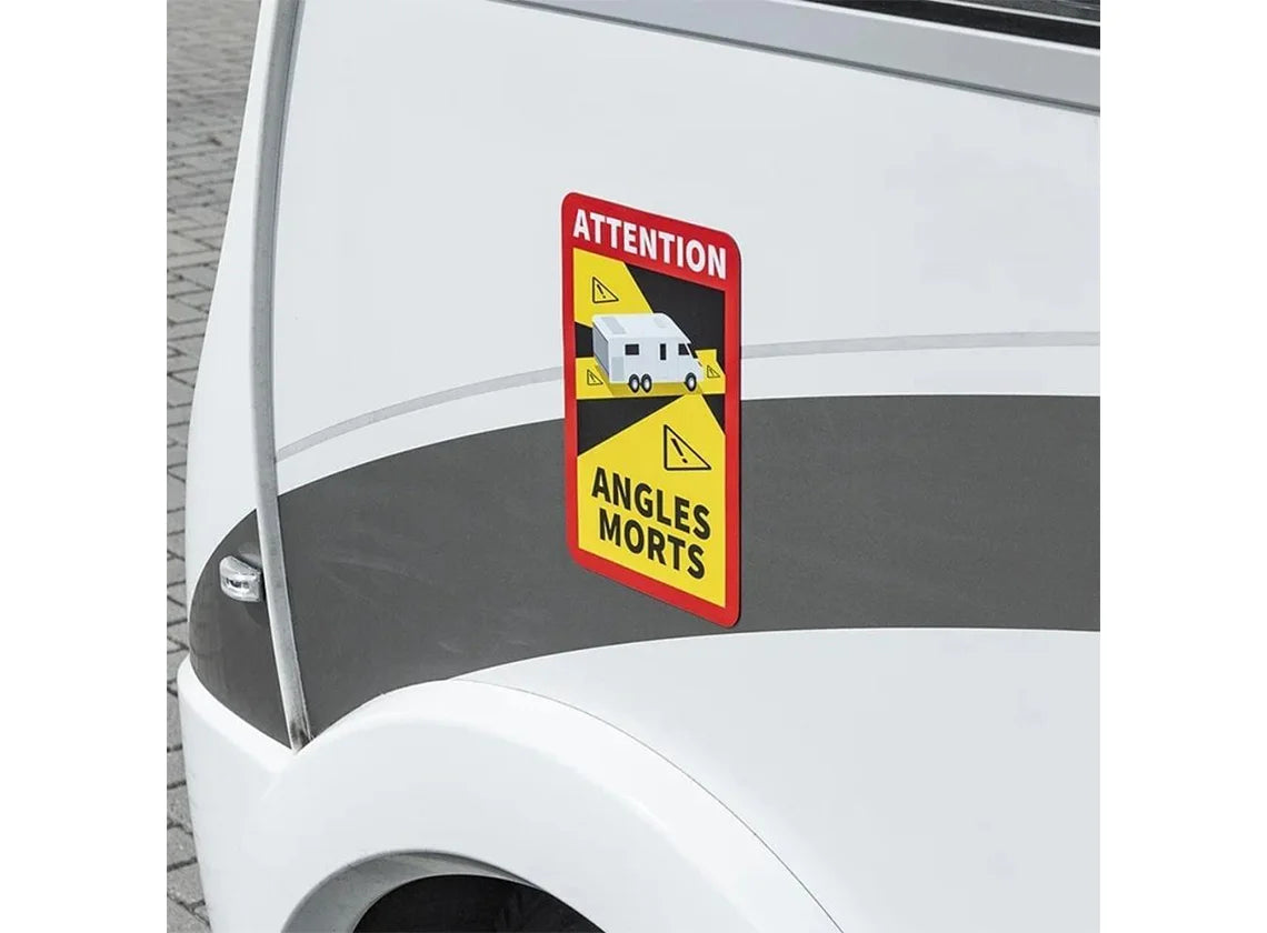 Attention Angles Morts - Magneetsticker Camper - Frankrijk - 3 Stuks