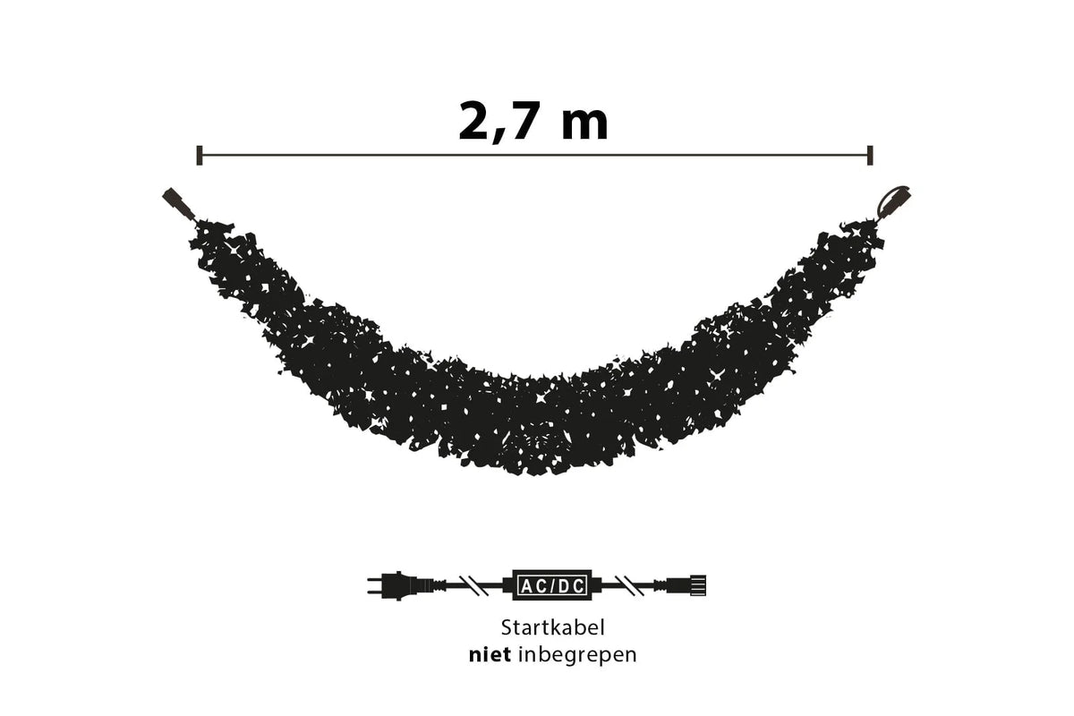 Swag guirlande met verlichting · Ø 45 cm · Klassiek warm wit · Koppelbaar · 200 lampjes · IP67