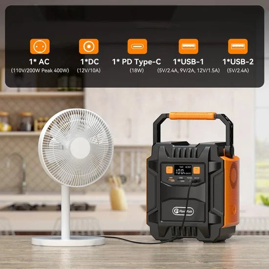 Flashfish A201 200W Powerstation – 172.8Wh Draagbare Accu & Generator – Portable Power Station, Noodstroomvoorziening, Outdoor, Draagbare Powerstation, Stroomgenerator, Noodaggregaat