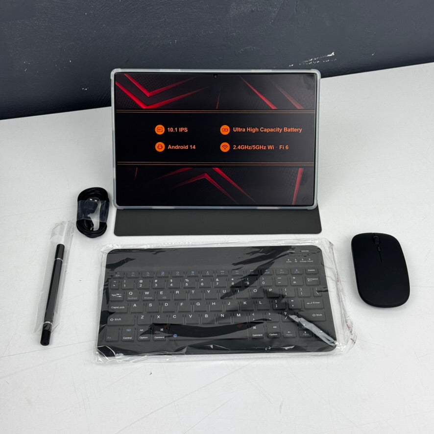 Tablette ATMTPC 64 Go avec souris et clavier – Grise | Ensemble complet | Neuf