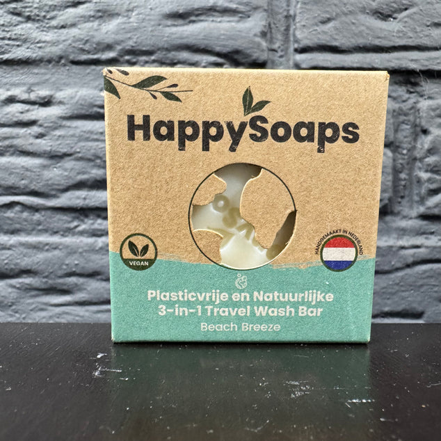 Savon 3 en 1 Happysoaps - format voyage pratique (40 g) | Shampoing 3 en 1 | Nouveau