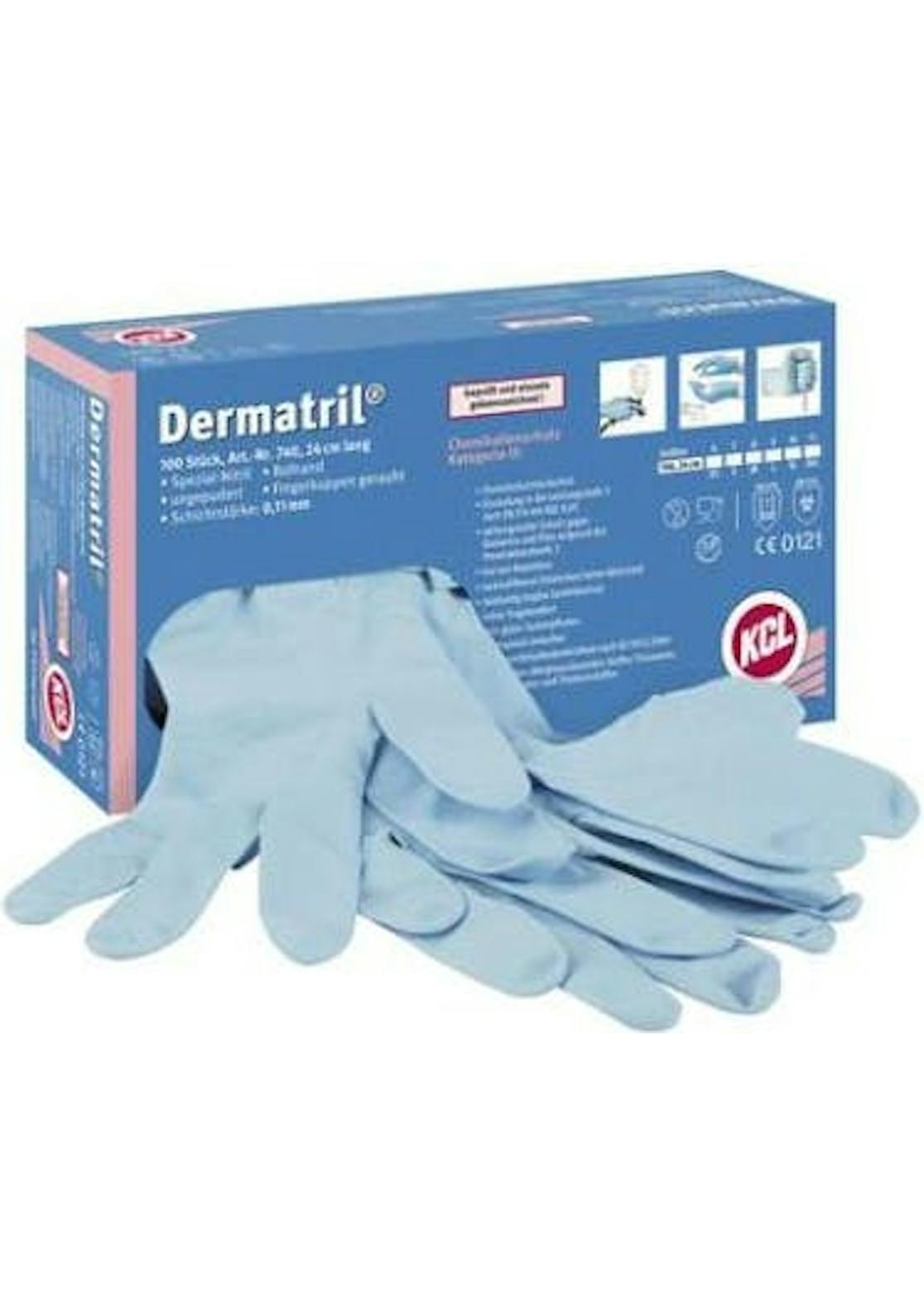 Gant jetable KCL Dermatril 740 en nitrile résistant aux produits chimiques (taille XL/10)