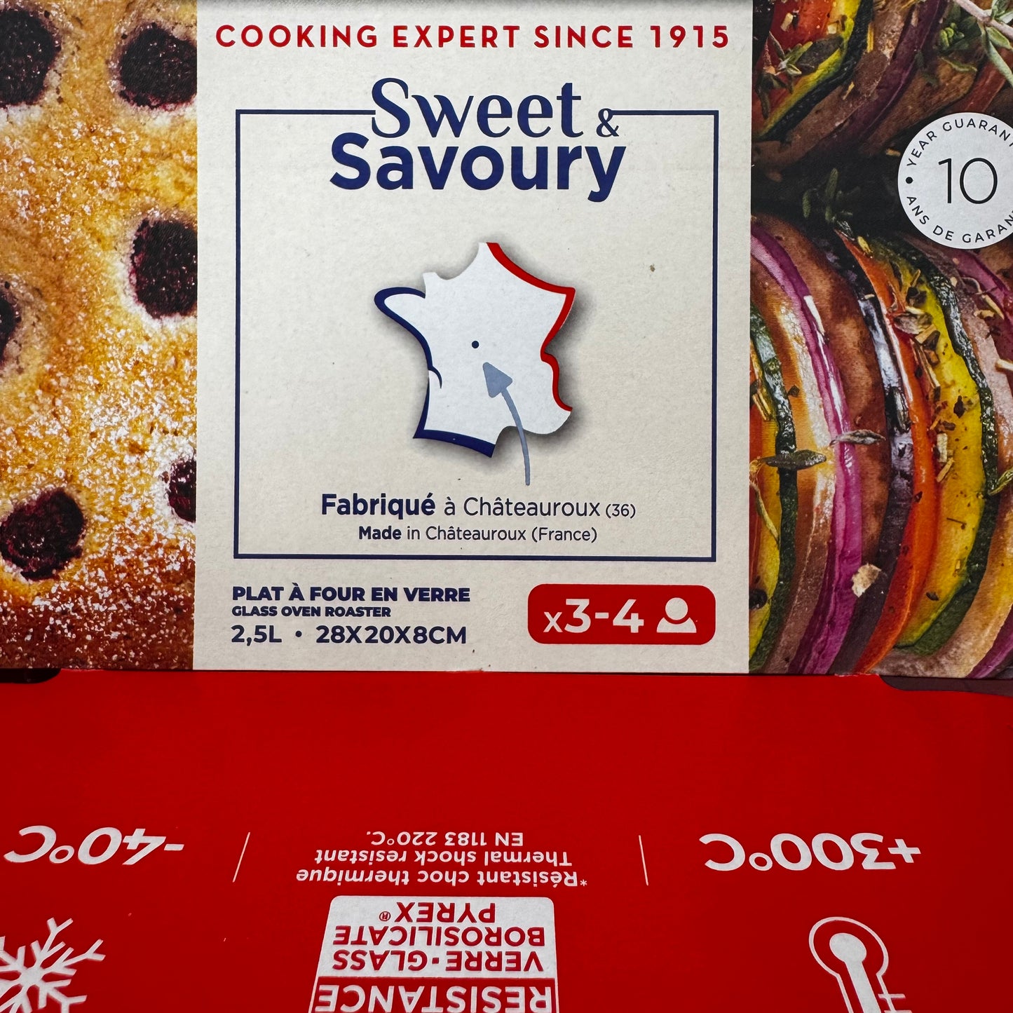 Lot de plats Pyrex pour four : 28 x 20 cm (2,5 l) et 33 x 20 cm (4,1 l) + couvercle