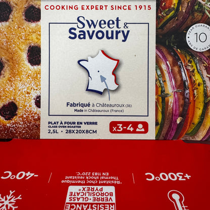 Lot de plats Pyrex pour four : 28 x 20 cm (2,5 l) et 33 x 20 cm (4,1 l) + couvercle