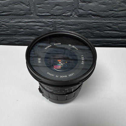 Objectif asphérique Sigma 18–35 mm f/3.5–4.5 (Canon EF) + filtre Rodenstock Skylight 82 mm | Occasion, état impeccable