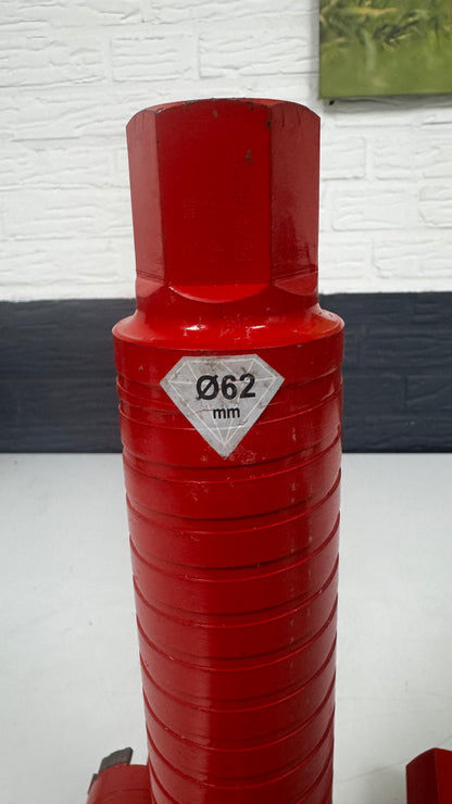 Foret diamanté 62 mm – 37 cm de long | Tige de 32 mm | Pour béton et pierre