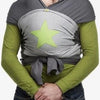0 - Bykay - ByKay Draagdoek Design Antraciet/ Grijs Melee/ Ster Appelgroen - Small
