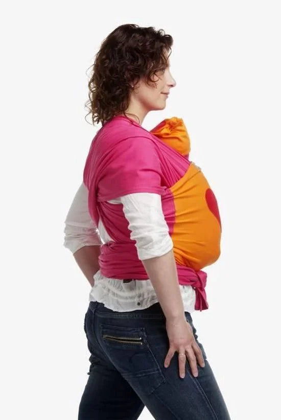 0 - Bykay - ByKay Draagdoek Design Fuchsia/ Oranje/ Hart Rood - Small