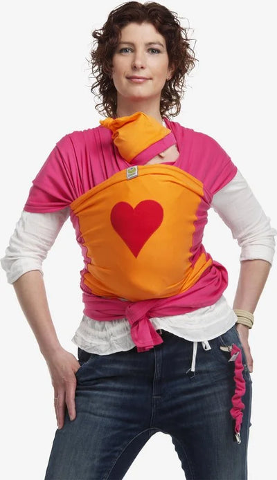 0 - Bykay - Stretchy Wrap Design Fuchsia/ Oranje/ Hart Rood - Large