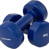Tunturi Dumbell set - 2 x 4,0 kg - Vinyl - Blauw - Incl. gratis fitness app