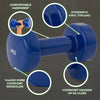 Tunturi Dumbell set - 2 x 4,0 kg - Vinyl - Blauw - Incl. gratis fitness app