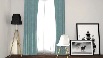 Larson - Luxe geweven blackout gordijn - met haken - 1.5 meter - Mint-turquoise