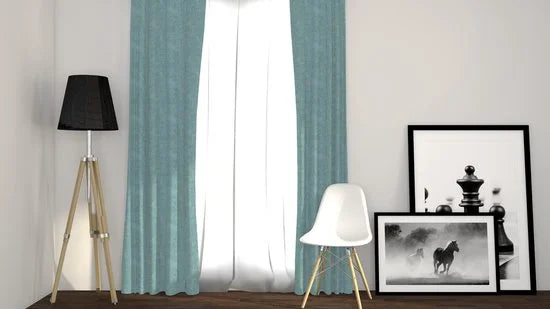 Larson - Luxe geweven blackout gordijn - met haken - 1.5 meter - Mint-turquoise