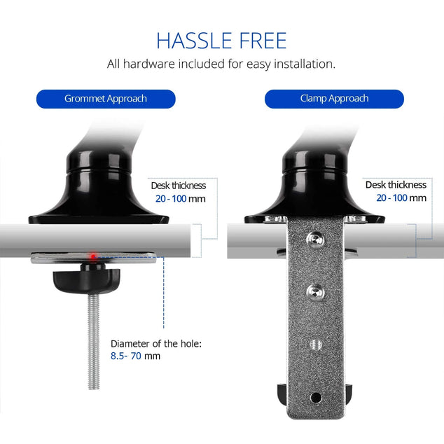 Fleximounts F6 Gas Pressure 10 - 30 Inches (25 - 76 cm) Table Mount Monitor Holder