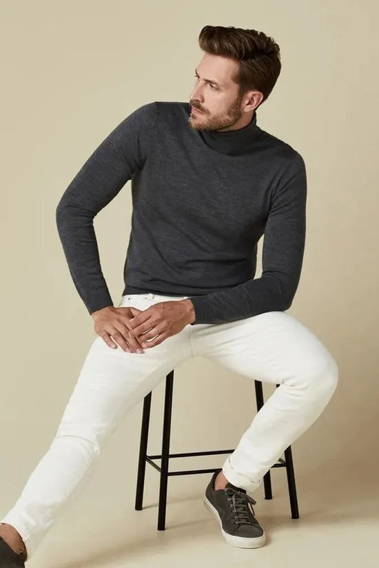 Profuomo - Coltrui Merinowol Antraciet - Maat XXL - Modern-fit