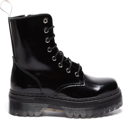 Charles Footwear - Dames Laars 1984 Black Polished - Zwart - Maat 38