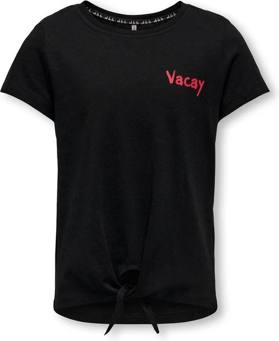 ONLY  KOGELIN FIT S/S KNOT TOP JRS Meisjes Top  - Maat 158/164