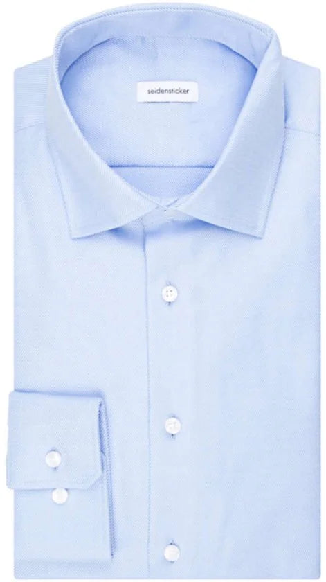 Seidensticker x-slim fit overhemd - popeline - blauw - Strijkvrij - Boordmaat: 42