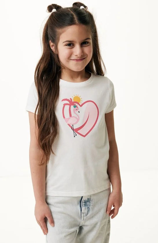 Mexx T-shirt Short Sleeve With Artwork Meisjes - Off White - Maat 146-152