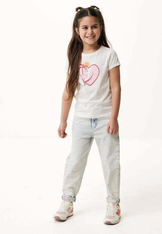 Mexx T-shirt Short Sleeve With Artwork Meisjes - Off White - Maat 146-152